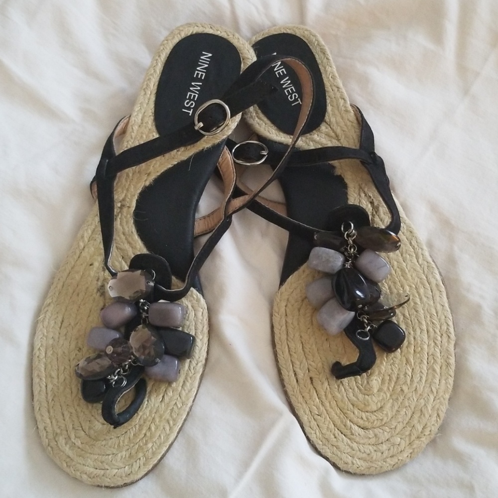 Nine West Black Suede Sandals